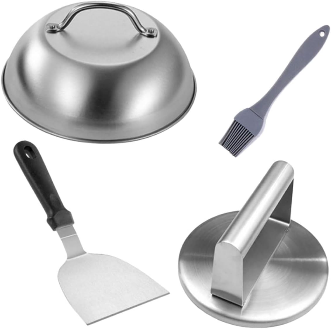 VANZACK 1set Stainless Steel Burger Patty Press Meat Maker Tool for Grilling and Outdoor BBQ Easy to Use Non-Stick Mold for Even-Sized Patties Shovel Kitchen Supply