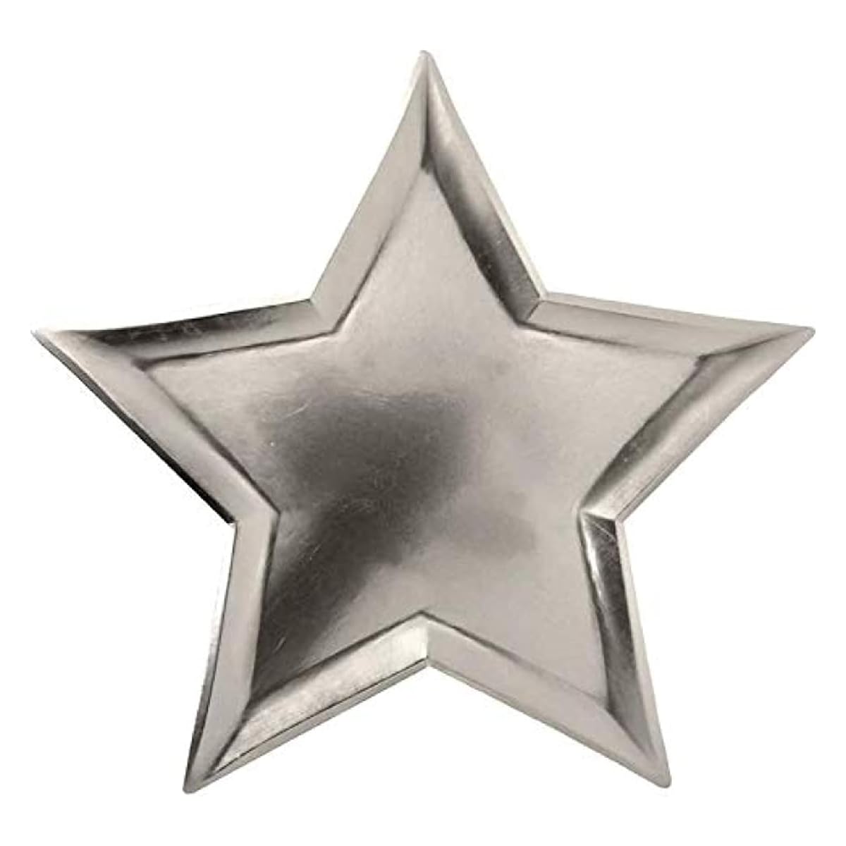 Set OF 8 Silver Foil Star Plates | Disposable Party Paper Plates, Star Shape, Eid Party Supplies, Tableware Plate Set, Birthday Party Supplies (11 Inch)