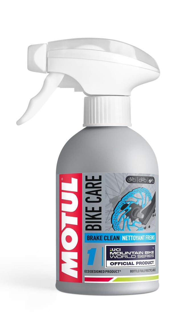 Motul - Sgrassatore Spray Potente per Freni di Biciclette MTB - Senza Solventi - Prestazioni dei Freni e dei Dischi - Asciugatura Rapida - Senza COV - Bike Care Brake Clean off Road - 300 ml