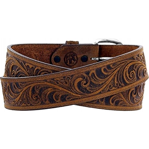 Overland Sheepskin Co Women's Silver Creek Brown Western Scroll Belt Brown 422