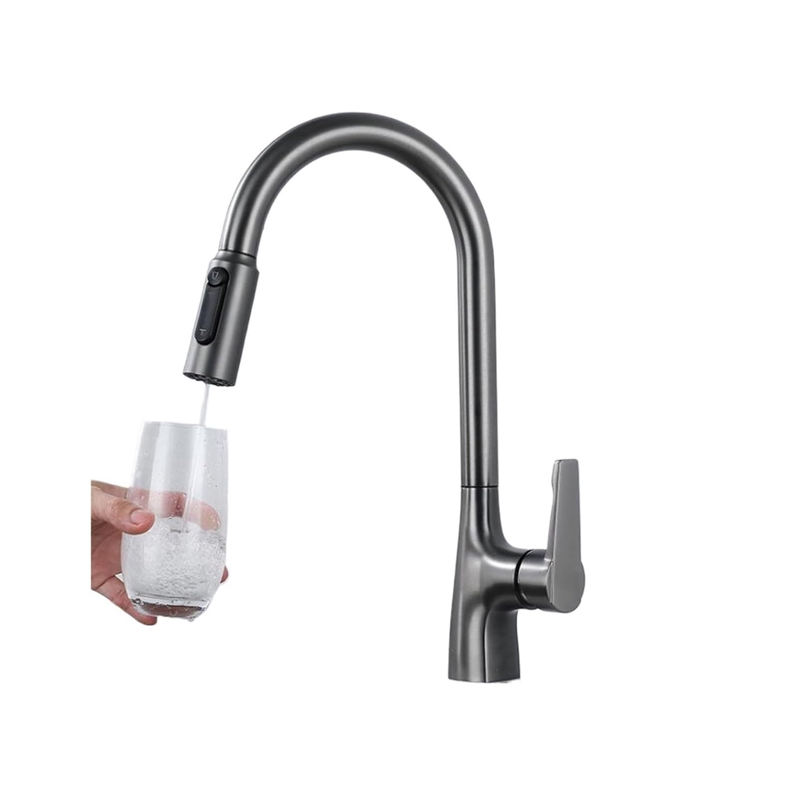 Eamrfvqt Grey Brass 3-Way Kitchen Faucet