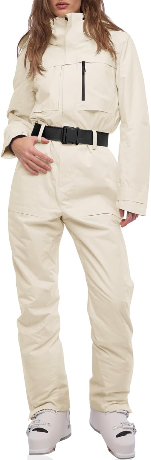 Yousify Womens Ski Suit One Piece Snow Suit Winter Waterproof Outdoor Sports Snowsuit Jumpsuit Snowboard Jacket