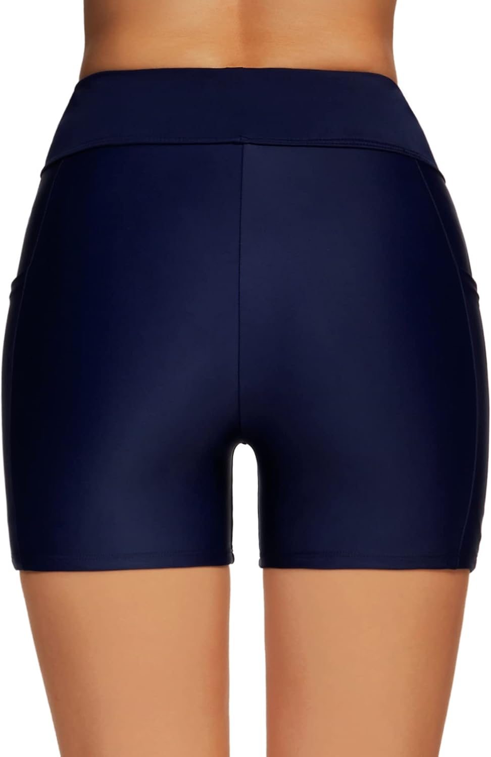 Tournesol Women's 4" Swim Shorts High Waisted Swimsuit Bottoms Cross Waist Bathing Suit Swimwear Boy Shorts with Pocket - Image 3