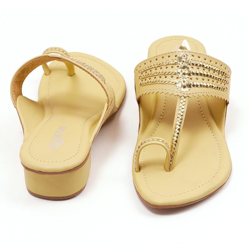 Image of Handcrafted Heeled Kolhapuri Sandals