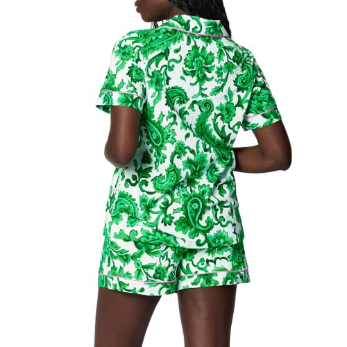 Image of Bed Head PJs Womens Matching Pajamas - Soft Organic Short Sleeve Button Down PJ Shirt & Shorts Set - Sleepwear & Loungewear