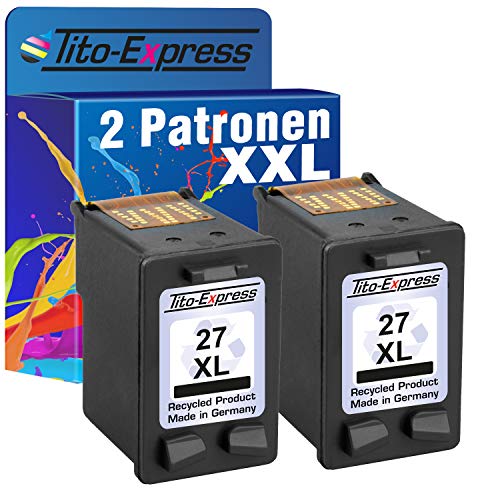 PlatinumSerie - Cartuchos de Tinta para HP-27XL y HP-28XL (20 ml, 21 ml, XXL), Color Negro, Color (2) 2X Black