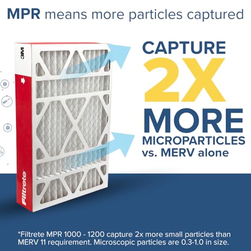 Image of Filtrete 18x18x1 AC Furnace Air Filter, MERV 11, MPR 1000, Micro Allergen Defense, 3-Month Pleated 1-Inch Electrostatic Air Cleaning Filter, 4 Pack (Actual Size 17.81 x 17.81 x 0.81 in)