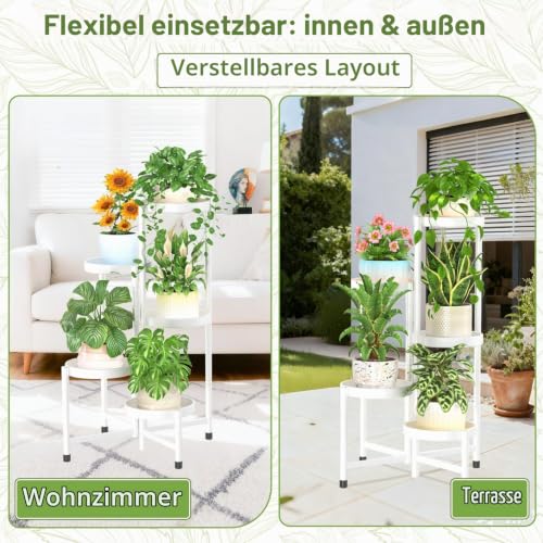 iDavosic.ly Pflanzenständer Blumenständer Metall, 5 Etagen, Weiß – Ansicht 6