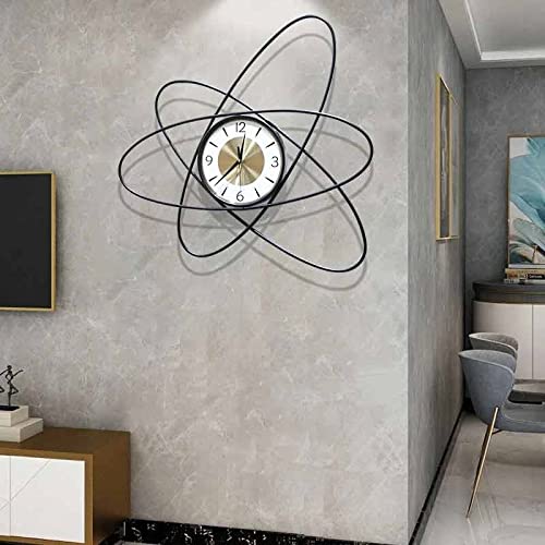 Ganfanren Metal Wall Clock Black Living Room Digital Wall Clock Mute Wall Clock Home (Color : Black, Size : 64Cm) #TOP5