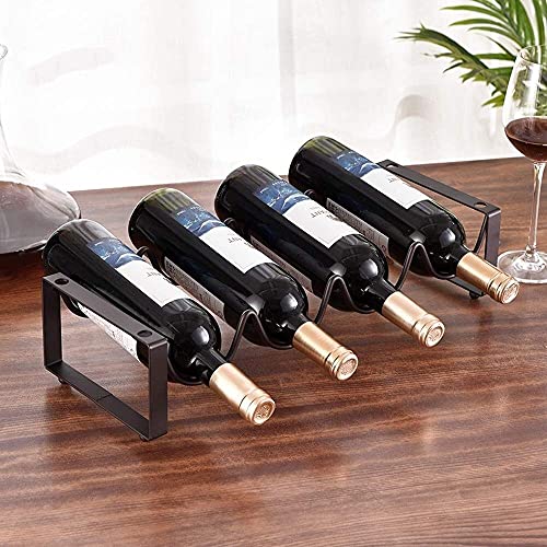 Soporte para 4 botellas de vino metálico miniatura 4
