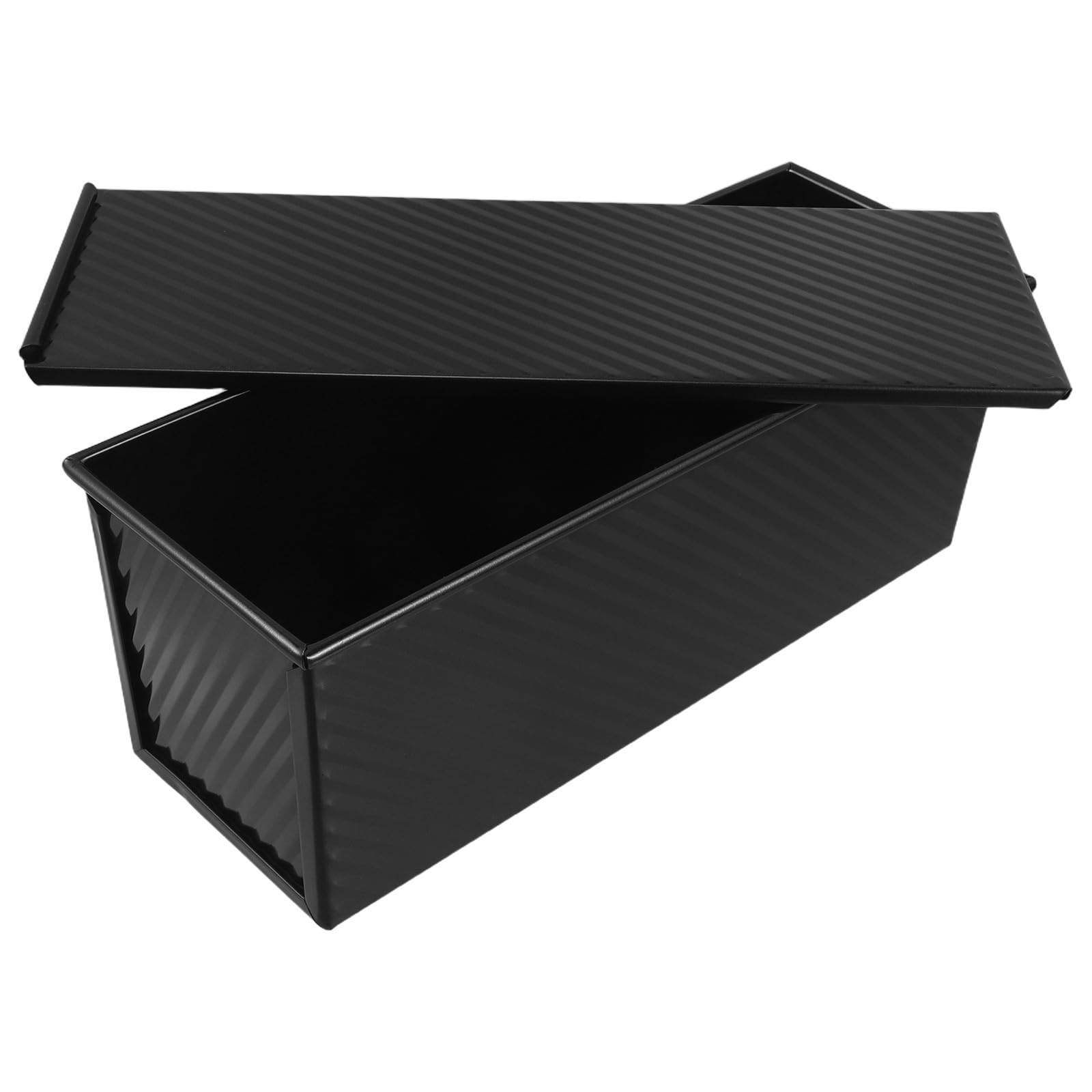 Molde Rectangular para Pan Negro con Tapa de Acero al Carbono Antiadherente