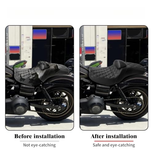 Sillín motocicleta asiento de dos plazas con respaldo Dyna 06-17 4