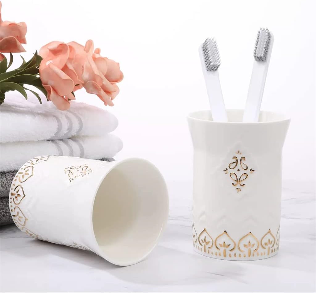 European-Style Ceramic Bathroom Five-piece Set Mouthwash Cup Toothbrush Holder Toiletries
