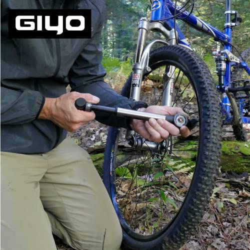 Giyo Bike Pump With Gauge - 2 Stage Hp Hv 120 Psi Max | Presta & Schrader | Portable Bike Tire Pump For Mtb & Road | Frame Mounted Gp-993 Taiwan #TOP6