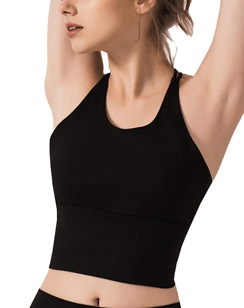 Lukitty Women Sport Bra Criss Cross Strap Yoga Tops Tank Crop Workout Activewear