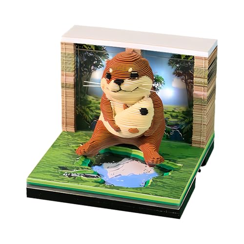 Calendrier de bureau 2026 bloc-notes 3D animaux pour l'école