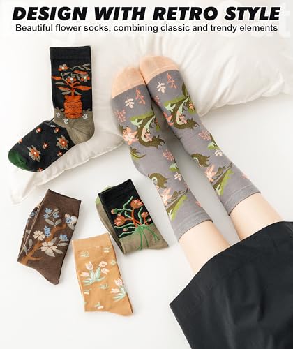 Image of IIG Women's Fashion Cute Cotton Socks Novelty Funny Above Ankle Crew Socks Holiday Gifts for Women 4 /5 Pairs