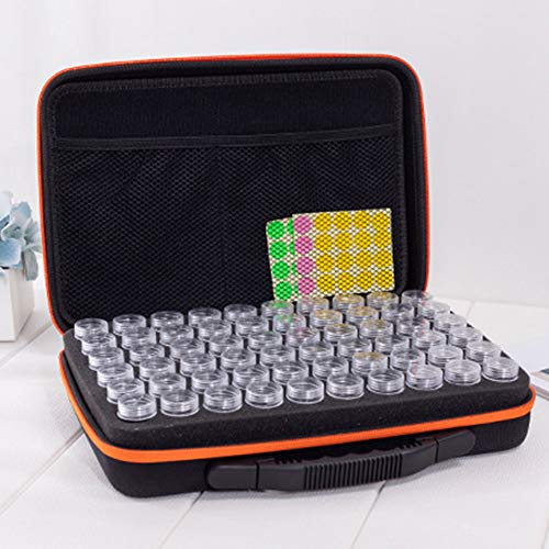 3dsll0 Storage Bag 120 Grids Home Portable with Bottle Anti Fall Gift Wear Resistant Box Nail Art Container Dustproof gh Density Travel Organizer(Orange)