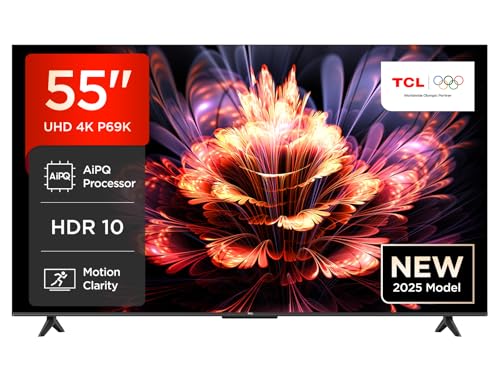 TCL Serie Smart TV 4K Ultra HD 55' 55P69K, Dolby Audio, HDR10+, Google TV, Hevc main 10, DVB-T2