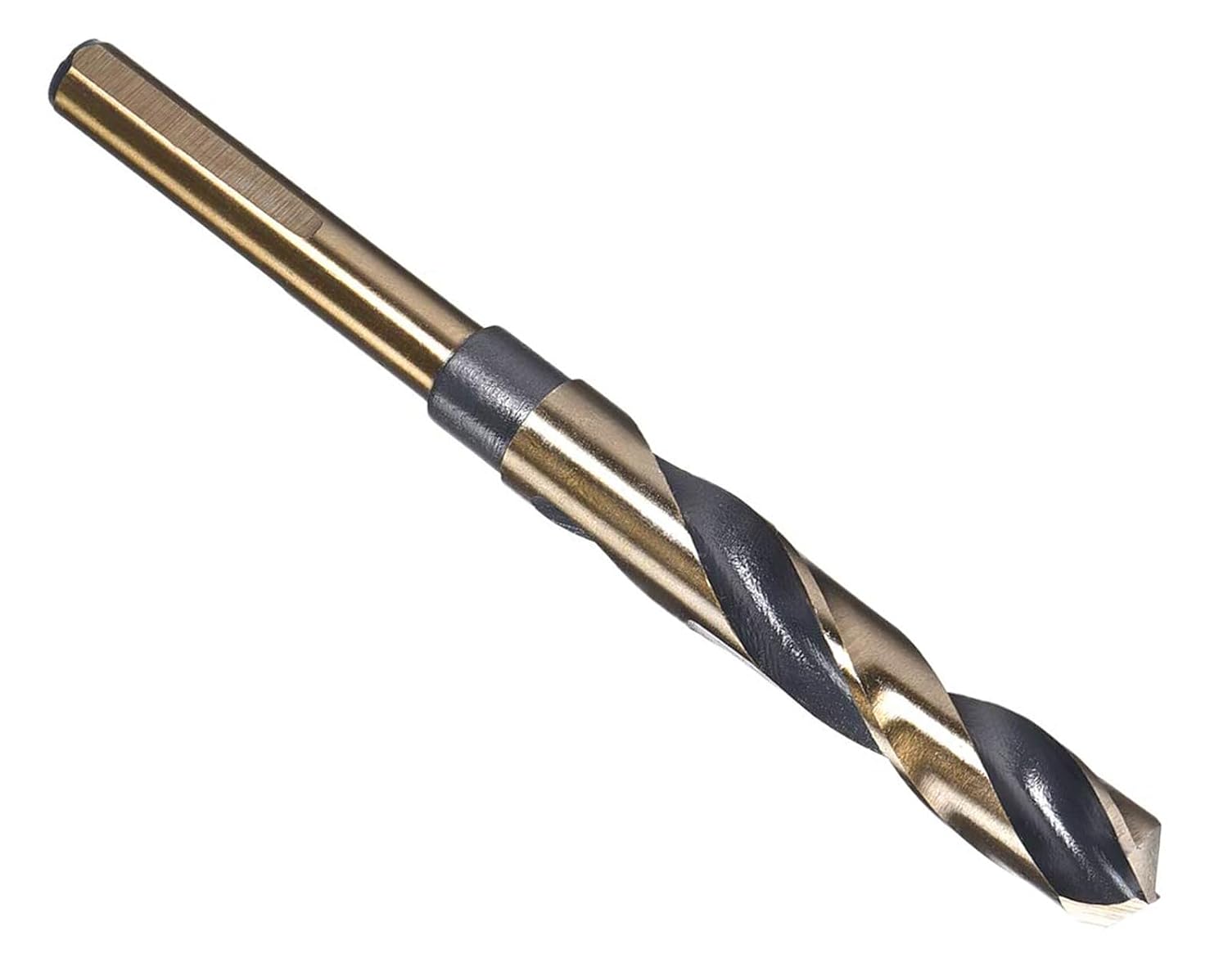NACX 14mm Reduced Shank Twist Drill Bit, HSS 4341 High-Speed Steel Black and Gold Coated Drill Bits with 3/8” Shank for Metal Plastic Wood