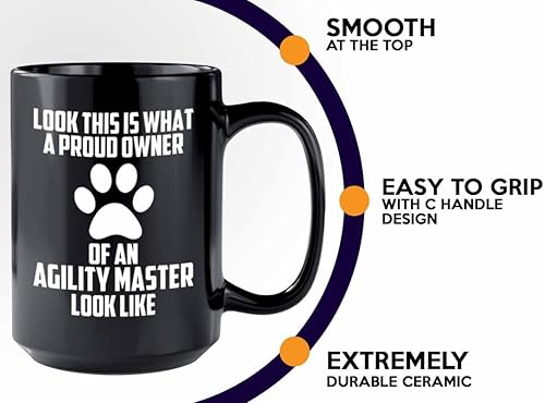 Miniatura 4 de Taza de café de entrenamiento para perros, 15 onzas, color negro, agility m*ster looks - Entrenador de perros, dueño de mascotas, caminante de
