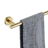 JQK Bath Towel Bar, 27 Inch Brushed Light Gold Towel Rack Bathroom, 304 Stainless Steel Thicken 0.8mm Towel Holder Wall Mount, Useable Length 24 Inch, TB110L24-BG