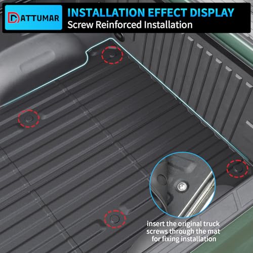 Dattumar Truck Bed Mat Tailgate Mat Compatible with 2021-2025 2026 Ford F150 or F150 Lightning 5.5Ft Bed All Weather Protection TPE 2024 F-150 Accessories (21-26 F150 & Lightning 5.5FT) by Dattumar - Image 3
