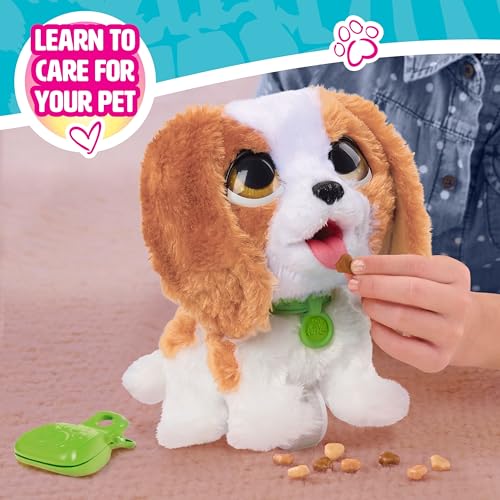 Just Play furReal Poop-a-Lots Cavalier King Charles Spaniel, interaktives, 20,3 cm großes, laufendes Plüschtier, Hündchen mit Leine, das „Häufchen“ Macht, 6-teilig, Kinderspielzeug ab 4 Jahren