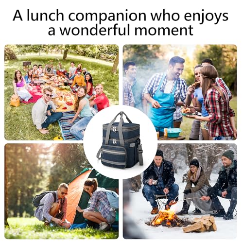 15L-18L Exlifbag Insulated Double Deck Expandable Lunch Bag (Deep Blue) - image 7