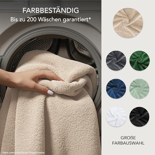 Ôhm Handtücher 50x100 cm 6er Set – 100% Baumwolle Frottee 500 g/m² Beige – extra saugstark & schnelltrocknend – Oeko-Tex Zertifiziert