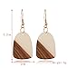 Retro Natural Wood Resin Bar Drop Dangle Earrings for Women Wooden Geometric Bar Earrings Lightweight Layered Leopard Statement Earrings Polymer Clay Boho Jewelry -Style 4