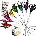 onebarleycorn - 7 Piezas Juguete Plumas Gato,Juguetes para Gatos Caña Gato,Varita de Juguetes para Gatos Plumas Interactivos