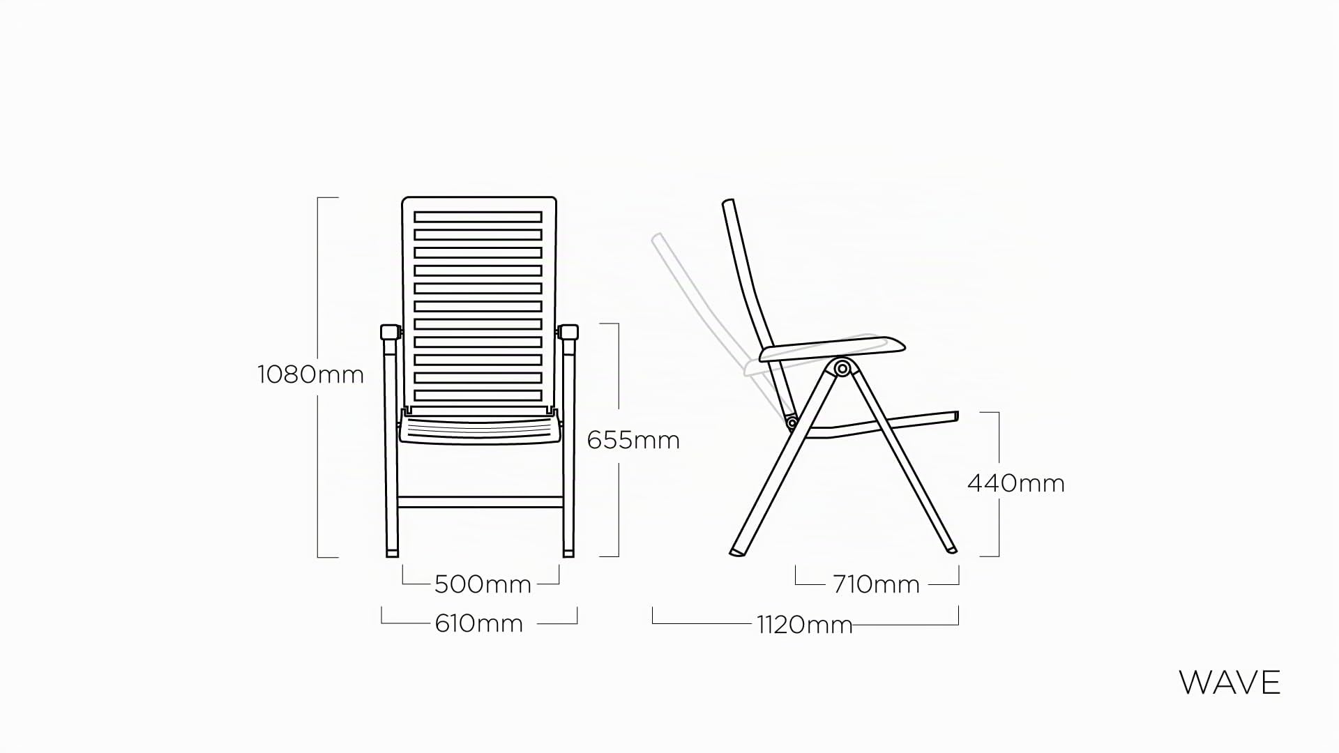 KETTLER Wave Multipositionssessel – Gartenstuhl Hochlehner verstellbar & pflegeleicht – wetterfester Gartensessel aus hochwertigem Kunststoff und Aluminium – Silber/anthrazit