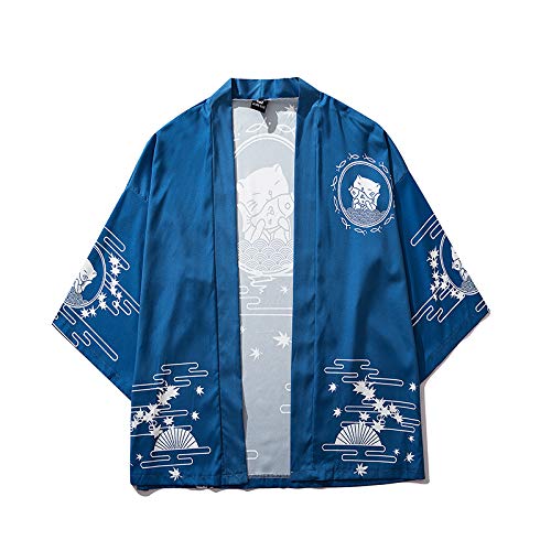 Image of LAI MENG FIVE CATS Women's Funny Cute Cat Cardigan Lightweight Kimono Loose Cover up Blouse Tops