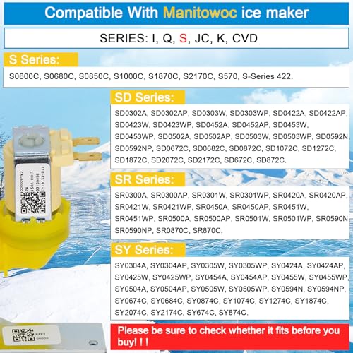 Image of REEPLAR 000009123 IH9123 33129026 water inlet valve for manitowoc ice (Pack of 2)
