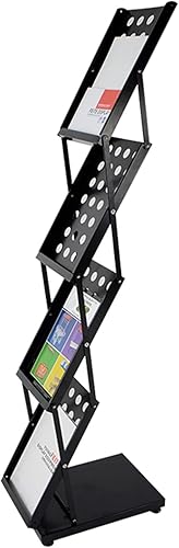 Revistero Revistero Plegable de 4 Niveles Revistero Estantes de Almacenamiento de Archivos, vestíbulo de Oficina Carteles Organizador de Folletos