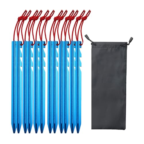 Estacas para tienda de campaña de aleación de aluminio ajustables de 12 piezas