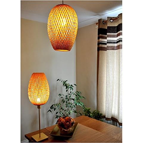 Handmade Rattan Lampshade, Pendant Or Table Shade, Pear Shape, Natural Wood Colour, Large Size, L004L Cover