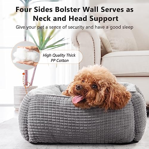 MIXJOY-Dog-Beds-for-Small-Medium-Large-Dogs-SOG-Bed-Calming-Cat-Pet-Bed-Washable-Rectangle-Orthopedic-Dog-Sofa-Bed-Soft-Sleeping-Warming-Puppy-Bed-with-Anti-Slip-Bottom-20x19x6