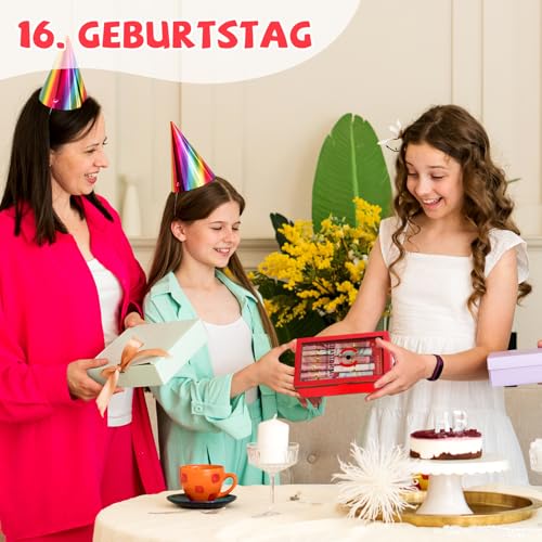 Anruzon - Originelle 16 Geburtstag Geschenk mädchen & Junge - 16.Geburtstag Geldgeschenke - Lustige Notfallbox mit Hammer und Seil - Deko Holzkiste - Personalisierbares Geschenk