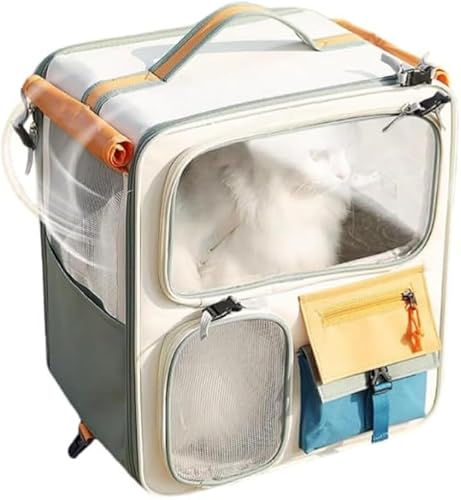Iuseike ペットキャリー 猫 キャリーバッグ 45L 広いスペース 通気性 猫 キャリーケース 360°回転キャスター付き 調整可能なプルロッド付き 3WAYキャリーバッグ リュック変換可能 組み立て簡単 軽量で持ち運びに便利 猫 リュック ペットキ