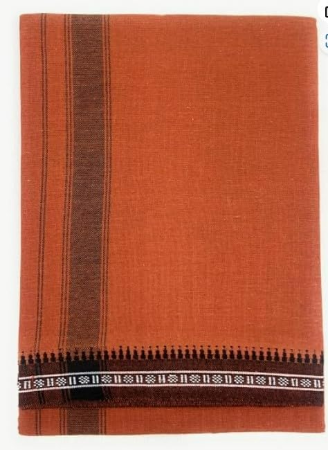 Men’s Kavi Dhoti | 100% Pure Cotton Traditional Single Veshti for Men | 2.00 Mtrs Mundu/Dhoti | Comfortable Daily & Festival Wear-image-28