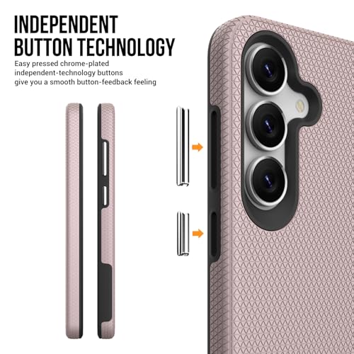 Image of NOXO Ultra-Hybrid Triangle Back Case Cover for Samsung Galaxy S25 Fe, | Shockproof Design | Camera Protection | Soft TPU & Rugged PC | Bumper Case Cover for Samsung S25 Fe, (Aureate Pink)