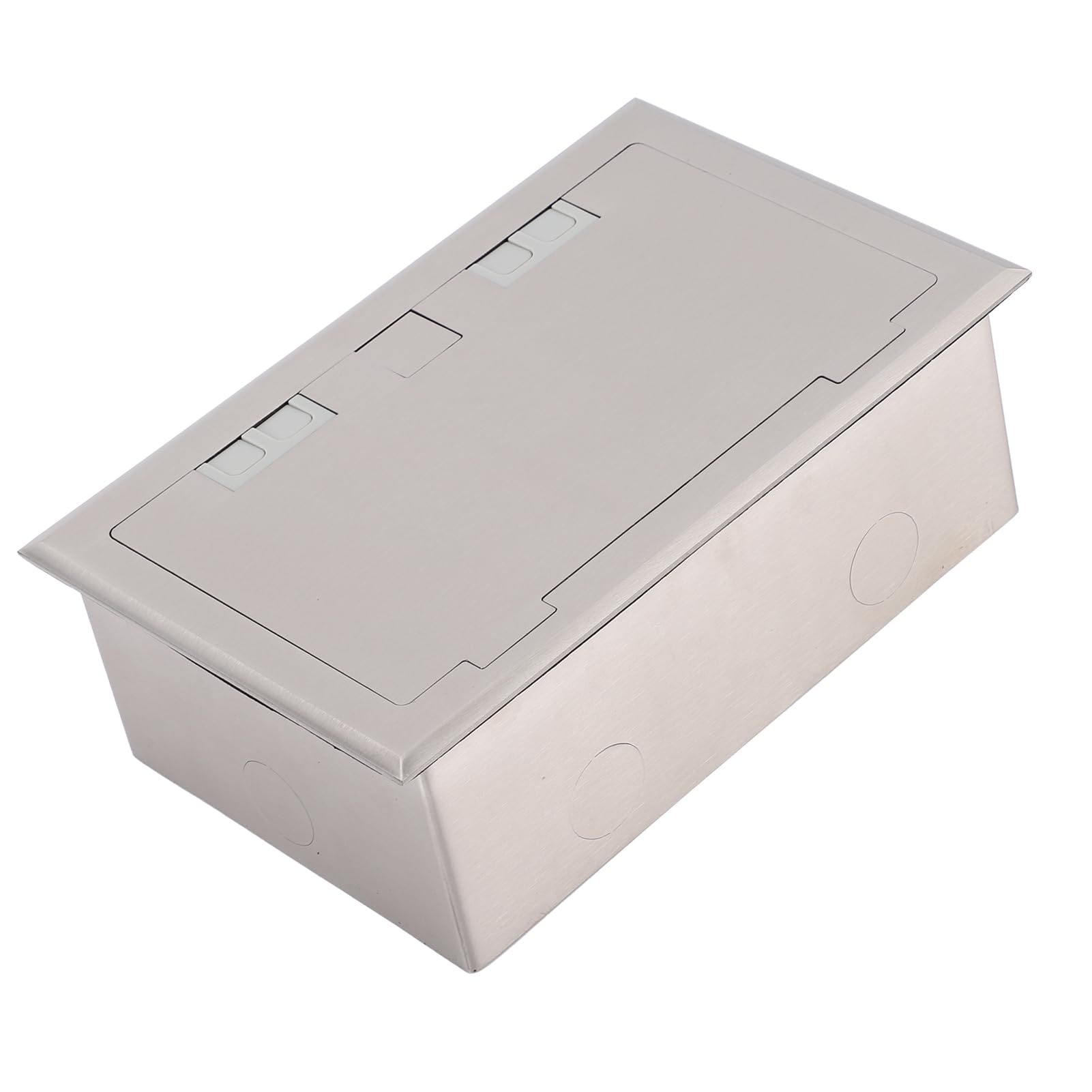 Aramox Presa da Incasso a Pavimento 3 Prese a 2 Poli con Coperchio Ribaltabile in Acciaio Inossidabile Scatola di Derivazione a Pavimento Integrata Kit Presa a Incorpora