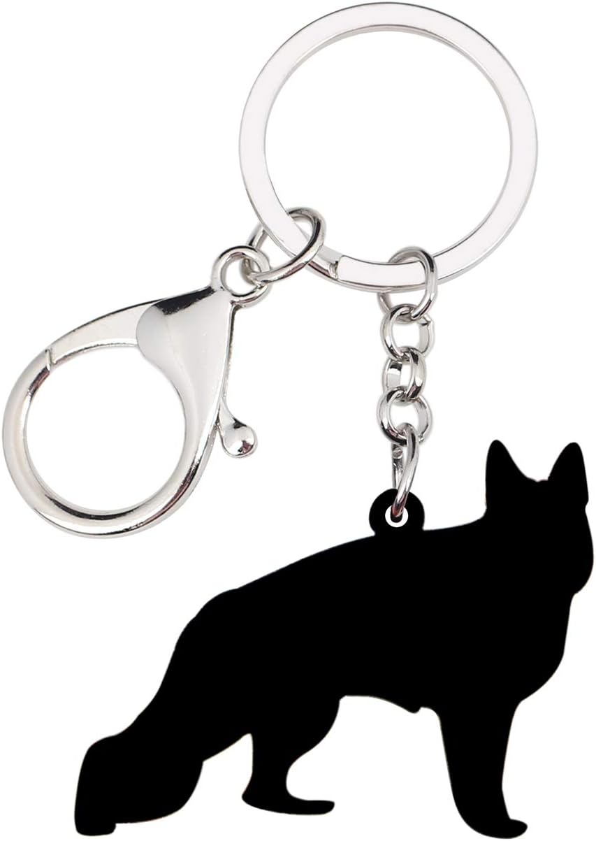 WEVENI Acrylic Cute German Shepherd Dog Keychain Charms Keyring Novelty Jewelry For Women Girls - Image 5