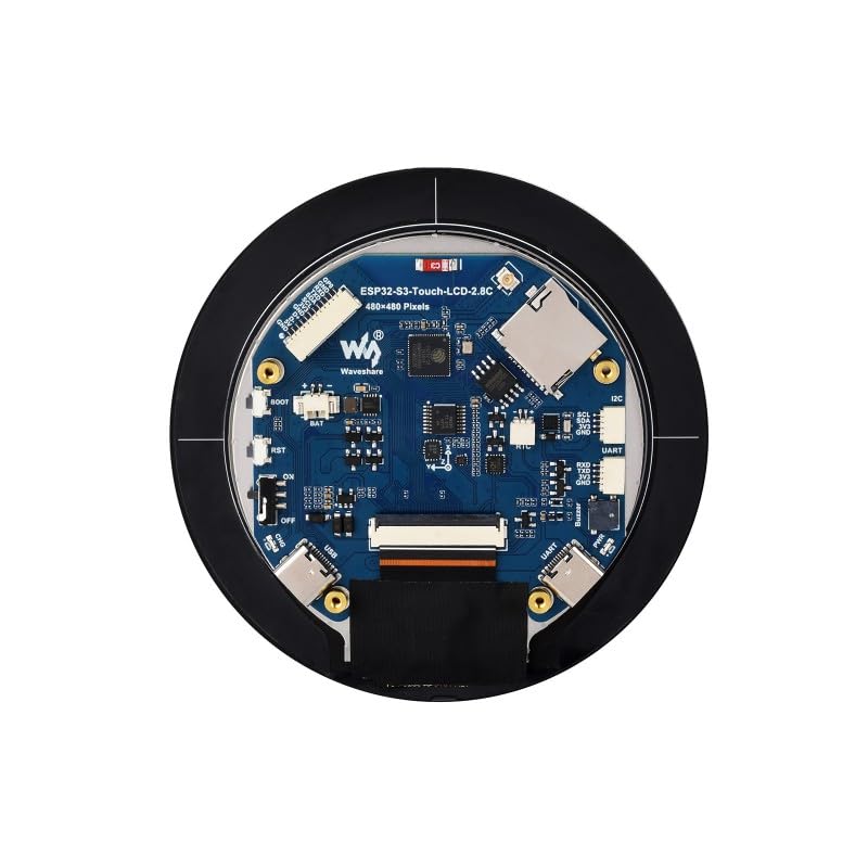 ESP32-S3 2.8 Inch Round Touch Display - 480x480 IPS Development Board With WiFi & BLE