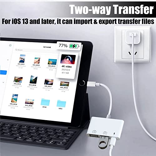Pnbace Iphone To Usb Adapter, Usb Adapter For Ipad, 3 In 1 Usb To Lightning Adapter, Usb Adapter For Iphone Support Iphone/Ipad/Ios 16, Iphone Camera Adapter Compatible Flash Drive Ipad Usb Adapter #TOP4