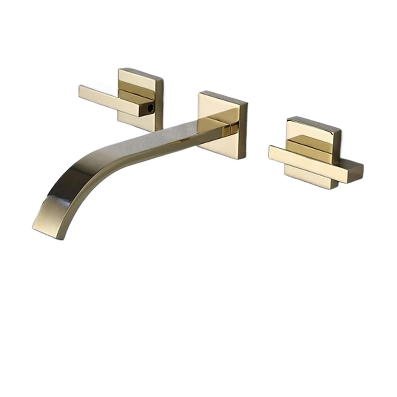Gqnblvhzupdm Brushed Gold Kitchen Faucets, Shine Gold Or Brushed In Wall Bathroom Basin Sink Waterfall Faucet, Mounted Mixer Tap Hot And Cold Water(Brushed Gold)