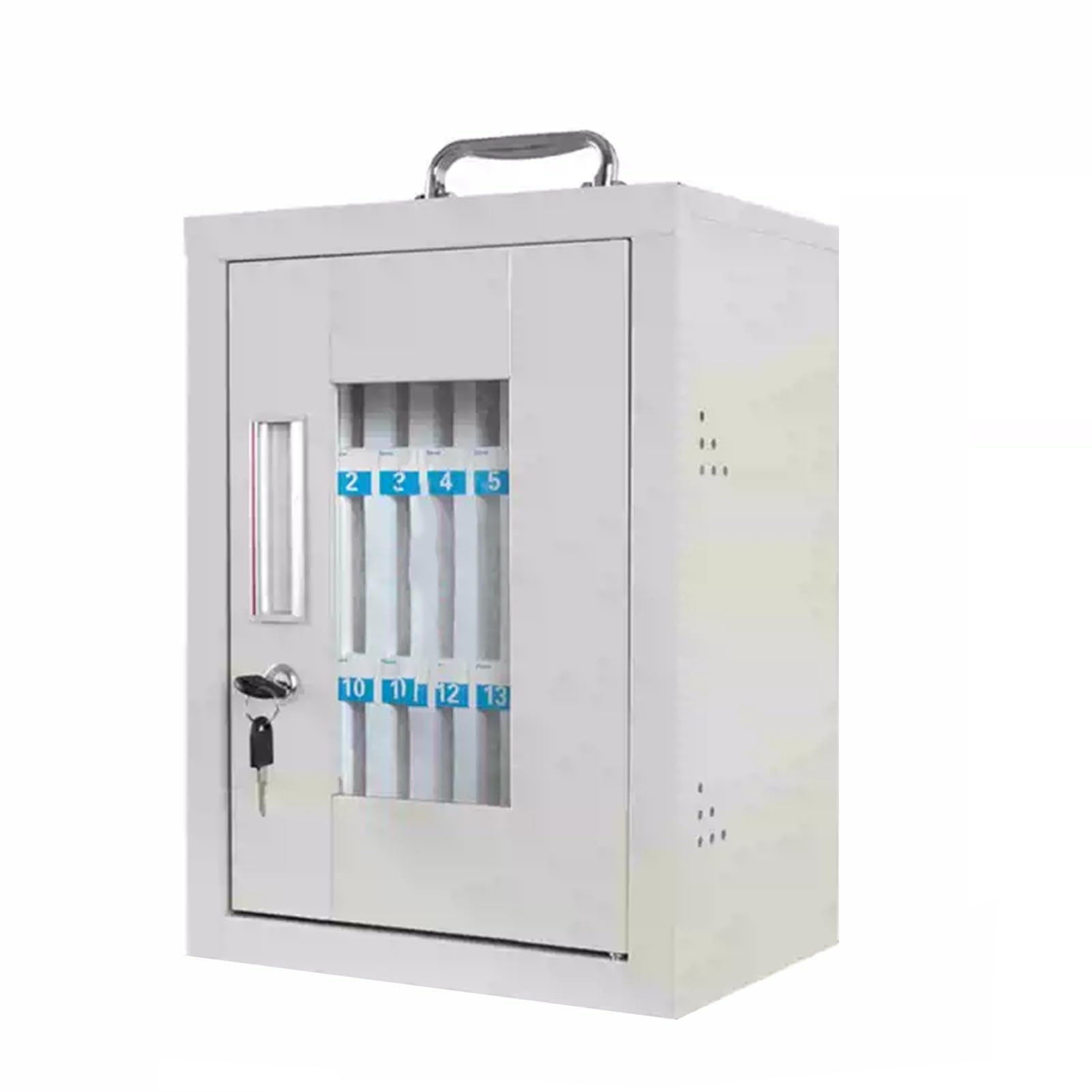 Mobile Phone Storage Cabinet Desktop Storage Rack Steel Mobile Phone Storage Cabinet,with Ventilating Holes at Both Ends Lock and Key with Digital Numbering,Suitable for School Factory Office(24 floor