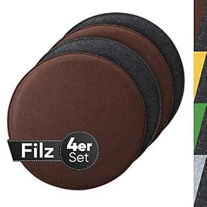 Sidorenko 4er Set Filz Sitzkissen Braun